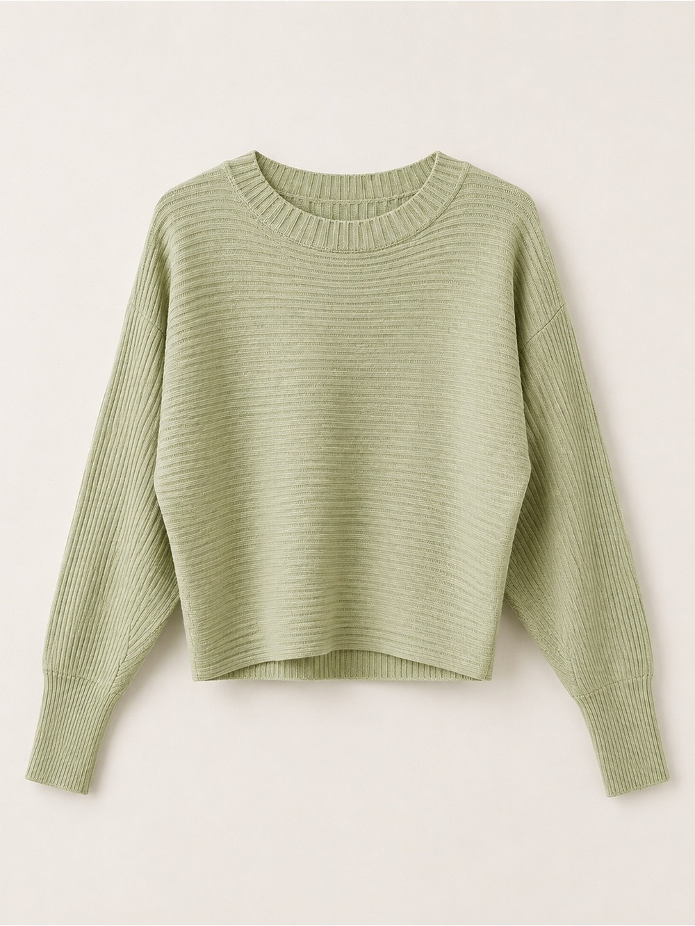 Pink rose green athletic sweater size medium